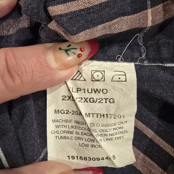 Wrangler Shirt Mens Size 2XL Plaid Button Down Flex For Comfort Cotton Blend. - Picture 8 of 10